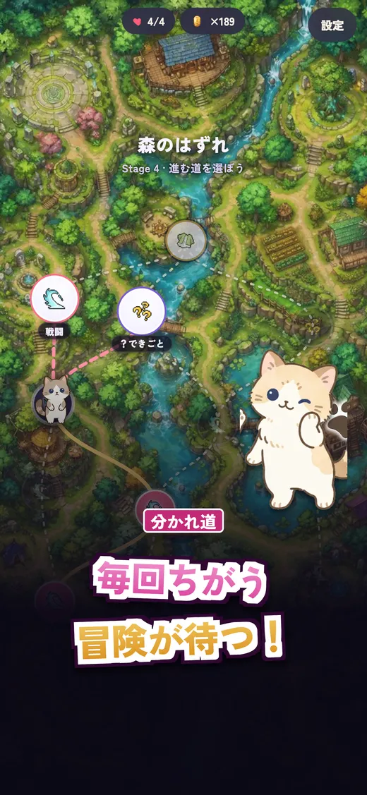 分岐マップ：毎回ちがう冒険が待つ